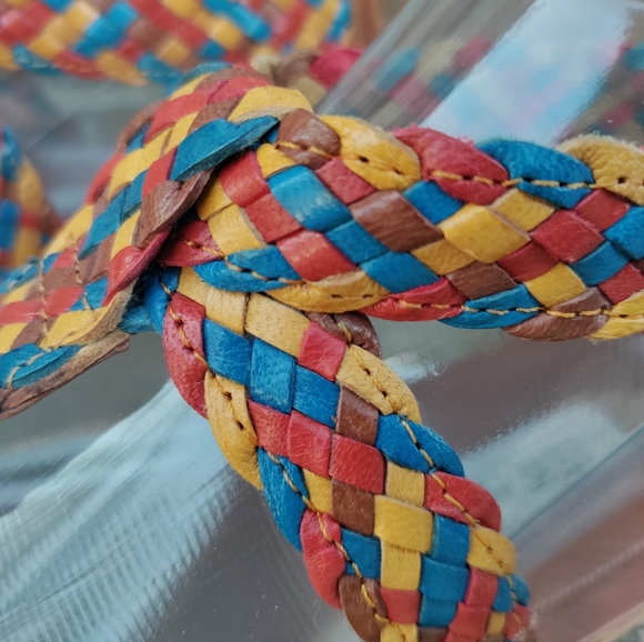 Steve Madden | Pressto Rainbow Braided Leather Gladiator Sandals Size 8.5 - Picture 2 of 14